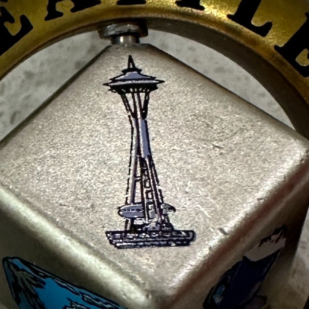 SEATTLE WASHINGTON Block Spinner Key Chain - Picture 5 of 7